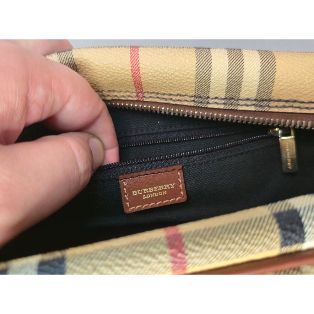 Vintage Burberry Check Handbag 2 Side Pockets Rare Style - Picture 12 of 16